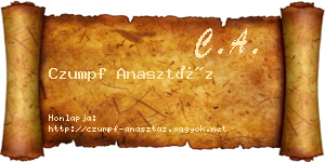 Czumpf Anasztáz névjegykártya